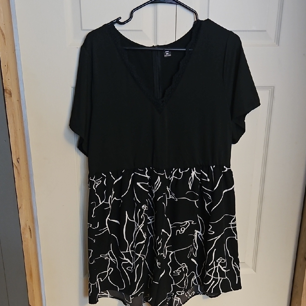 SHEIN Black Curve 2XL Shorts Romper